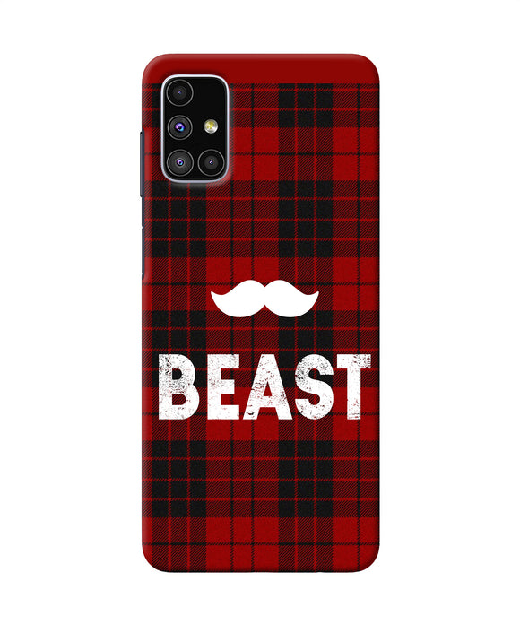 Beast Red Square Samsung M51 Back Cover