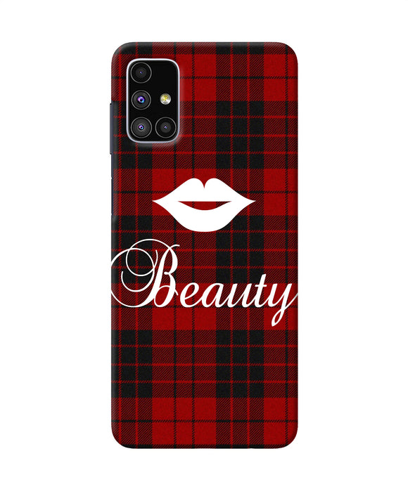 Beauty Red Square Samsung M51 Back Cover