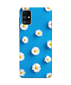 White Flowers Samsung M51 Back Cover