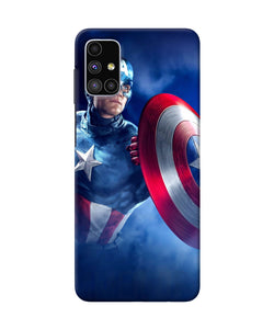 Captain America On Sky Samsung M51 Back Cover