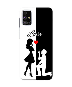 Love Propose Black And White Samsung M51 Back Cover