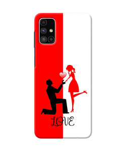 Love Propose Red And White Samsung M51 Back Cover