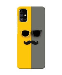 Mustache Glass Samsung M51 Back Cover