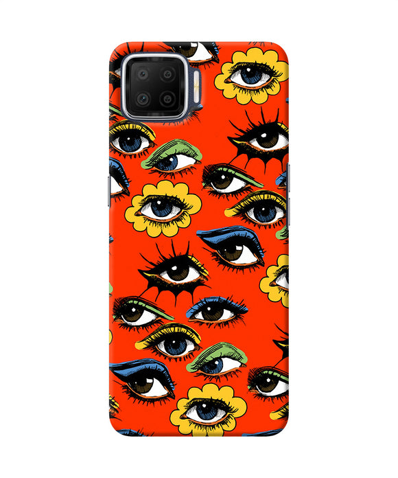 Abstract Eyes Pattern Oppo F17 Back Cover