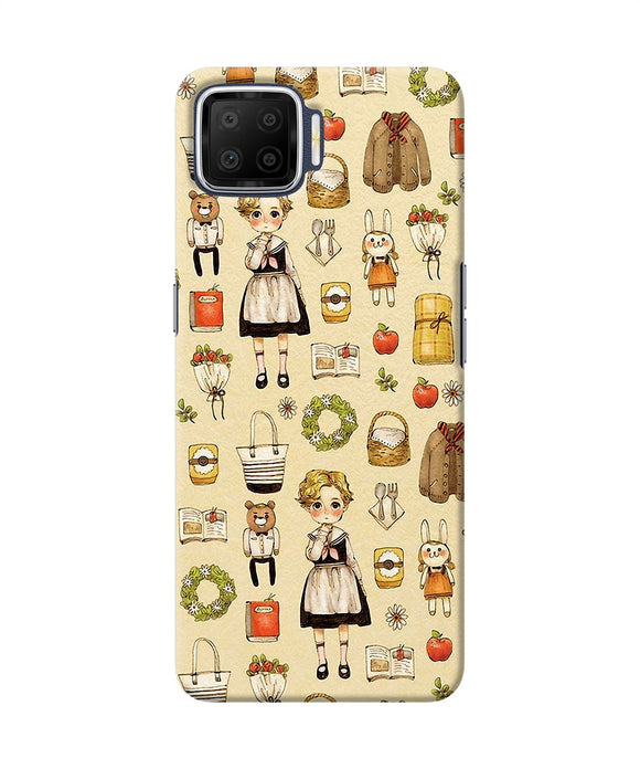 Canvas Girl Print Oppo F17 Back Cover