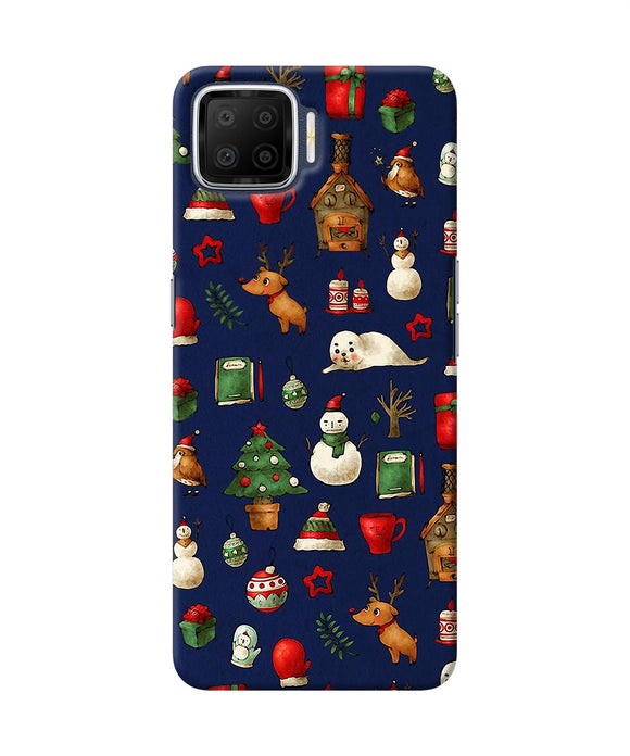 Canvas Christmas Print Oppo F17 Back Cover