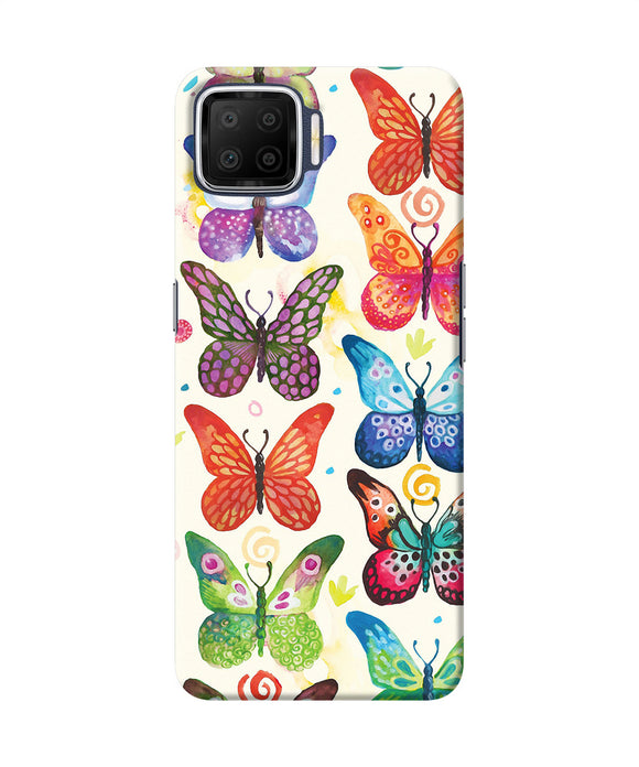 Abstract Butterfly Print Oppo F17 Back Cover