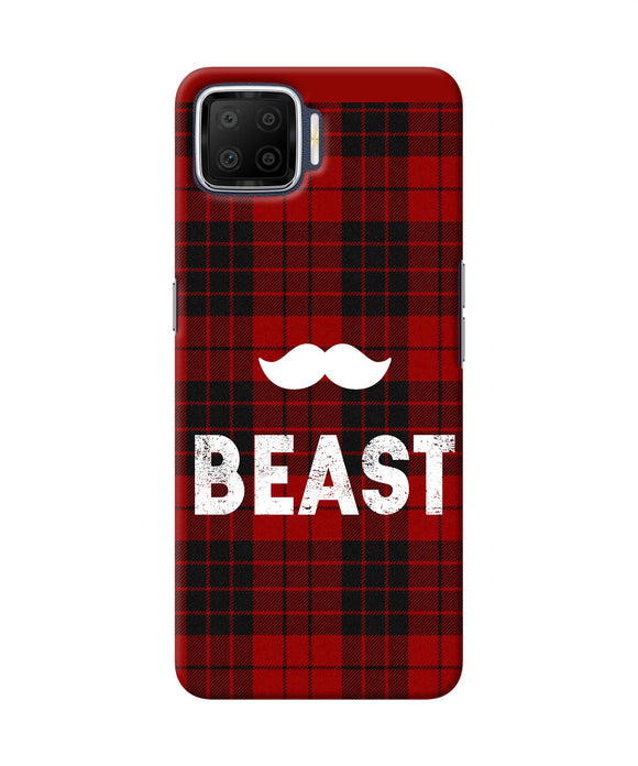 Beast Red Square Oppo F17 Back Cover