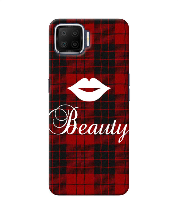 Beauty Red Square Oppo F17 Back Cover