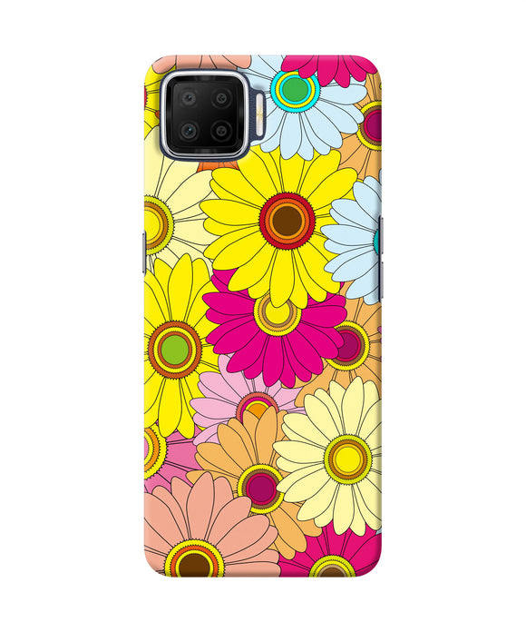 Abstract Colorful Flowers Oppo F17 Back Cover