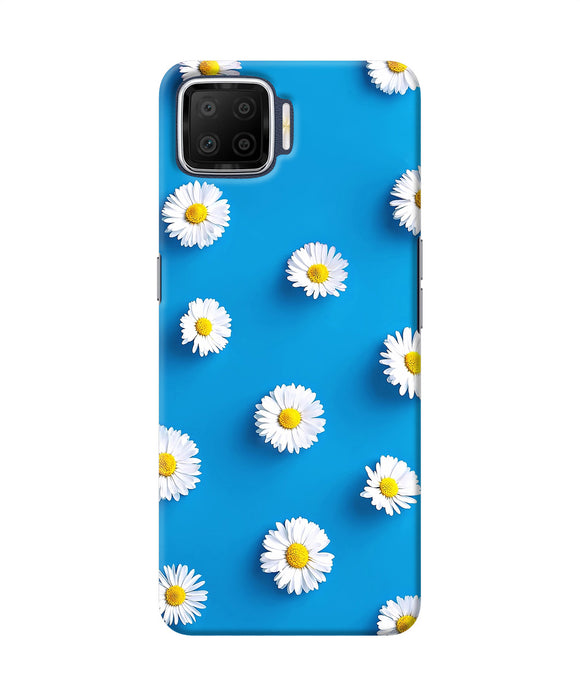 White Flowers Oppo F17 Back Cover