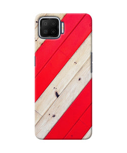 Abstract Red Brown Wooden Oppo F17 Back Cover