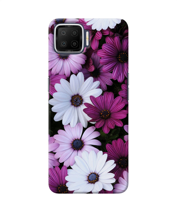 White Violet Flowers Oppo F17 Back Cover