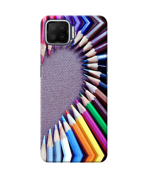Color Pencil Half Heart Oppo F17 Back Cover