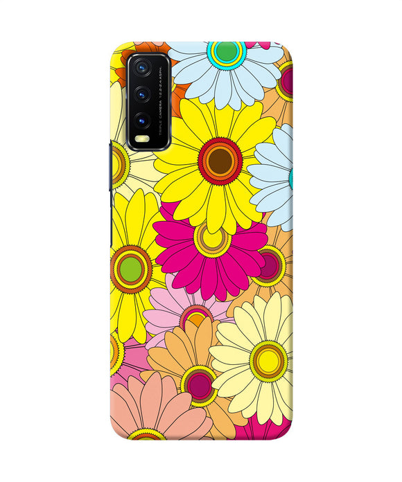 Abstract colorful flowers Vivo Y20/Y20i Back Cover