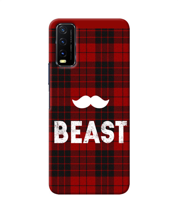 Beast red square Vivo Y20/Y20i Back Cover