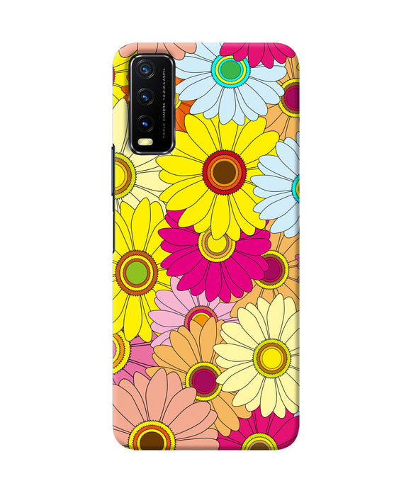 Abstract colorful flowers Vivo Y20/Y20i Back Cover