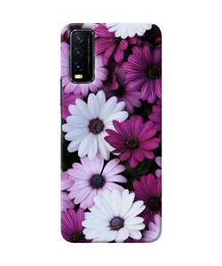 White violet flowers Vivo Y20/Y20i Back Cover