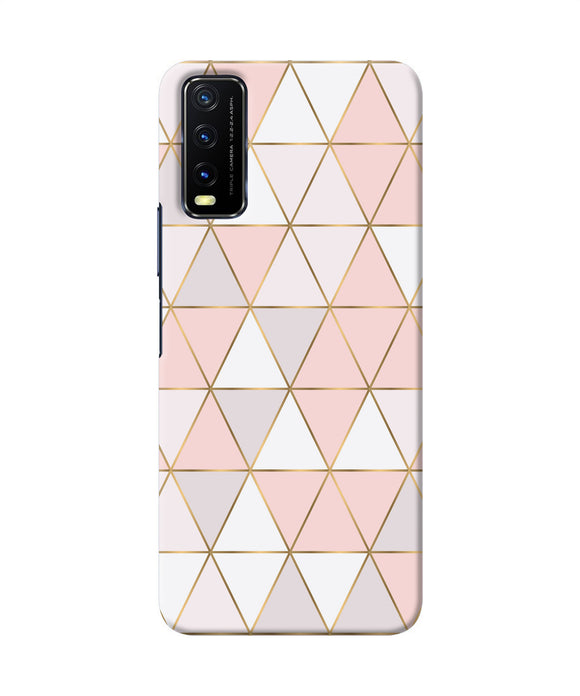 Abstract pink triangle pattern Vivo Y20/Y20i Back Cover