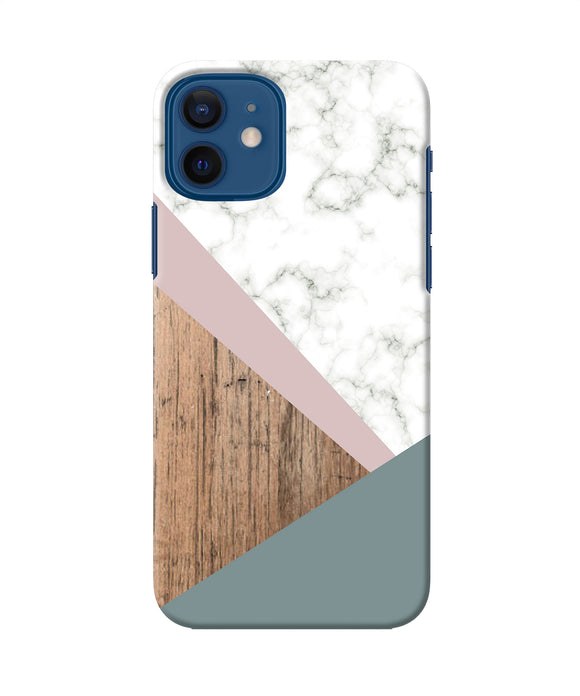 Marble Wood Abstract Iphone 12 Back Cover