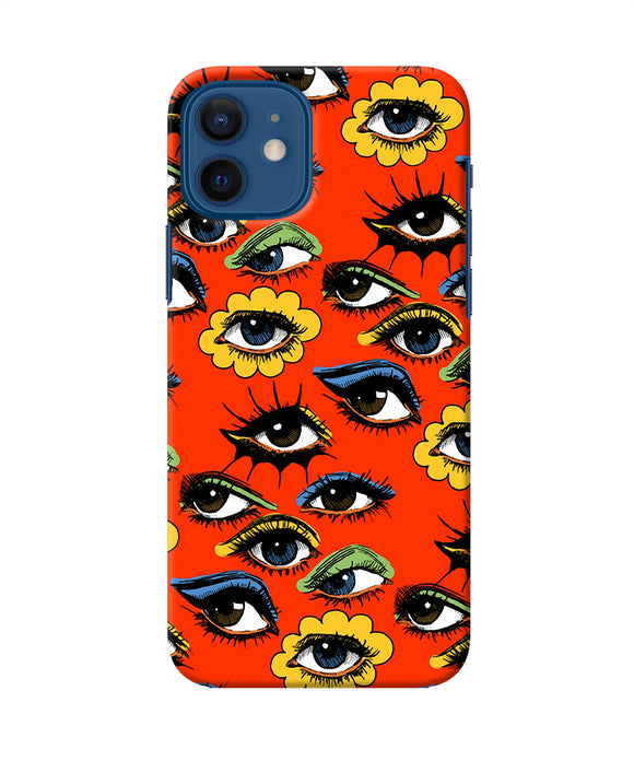 Abstract Eyes Pattern Iphone 12 Back Cover