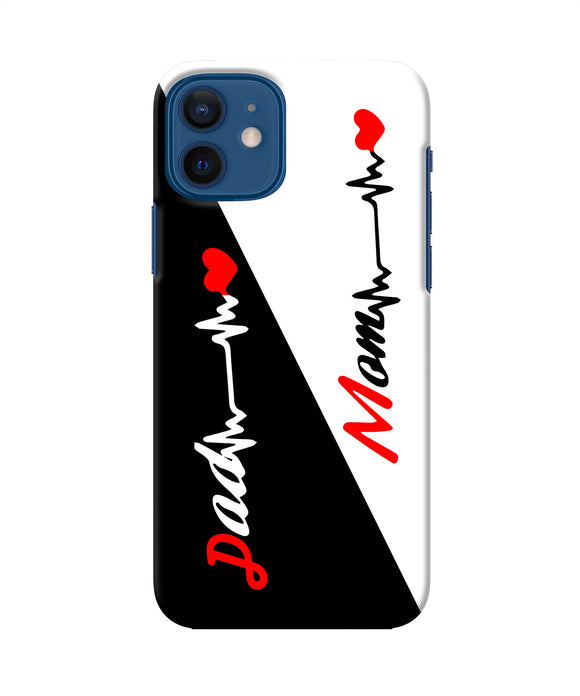 Mom Dad Heart Line Iphone 12 Back Cover