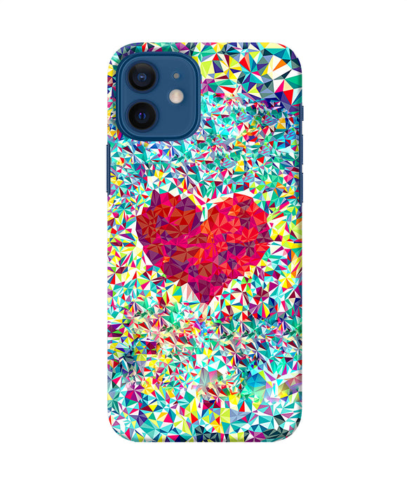 Red Heart Print Iphone 12 Back Cover