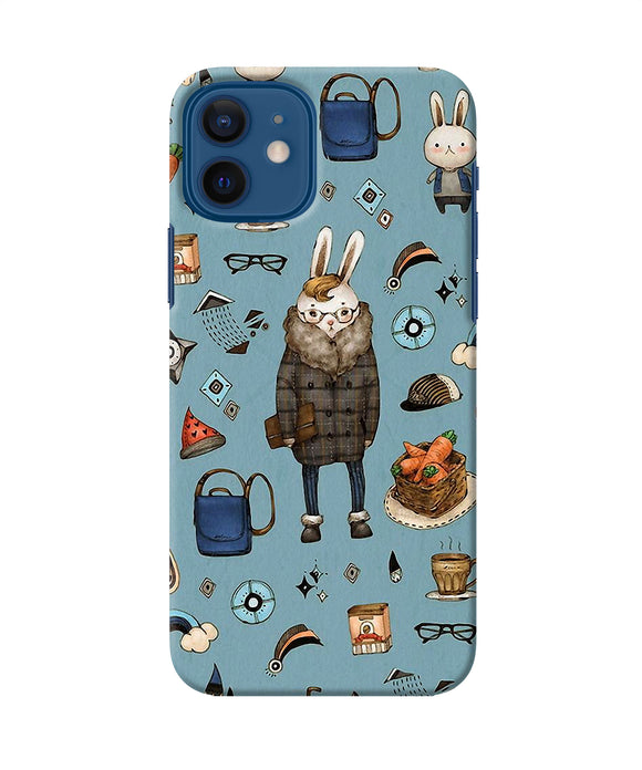 Canvas Rabbit Print Iphone 12 Back Cover