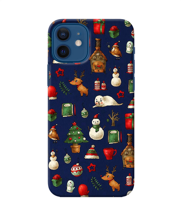 Canvas Christmas Print Iphone 12 Back Cover