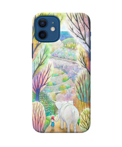 Natual Elephant Girl Iphone 12 Back Cover