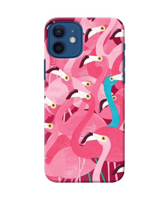 Abstract Sheer Bird Pink Print Iphone 12 Back Cover