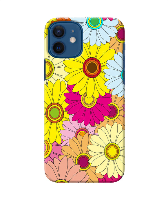 Abstract Colorful Flowers Iphone 12 Back Cover