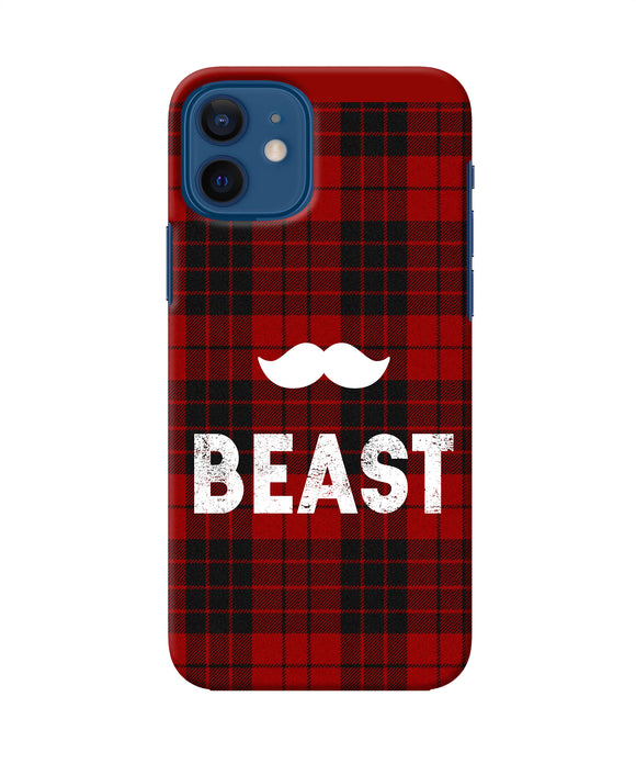Beast Red Square Iphone 12 Back Cover