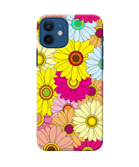 Abstract Colorful Flowers Iphone 12 Back Cover