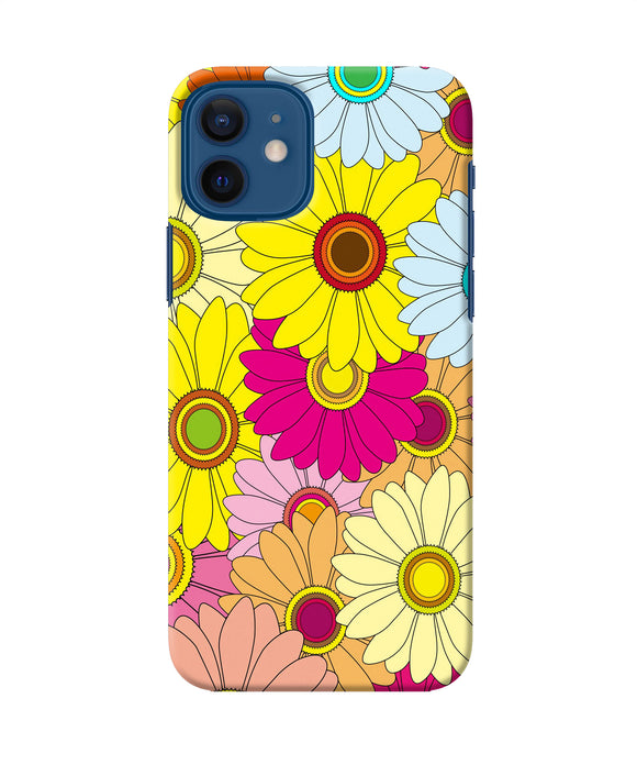 Abstract Colorful Flowers Iphone 12 Back Cover