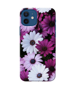 White Violet Flowers Iphone 12 Back Cover