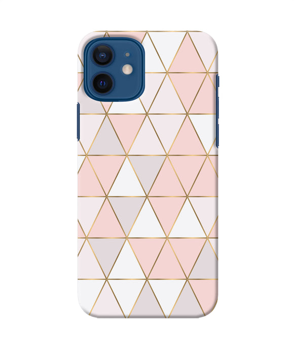 Abstract Pink Triangle Pattern Iphone 12 Back Cover