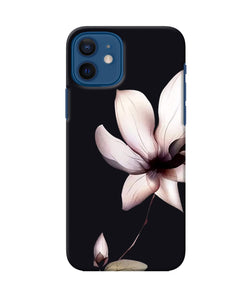 Flower White Iphone 12 Back Cover