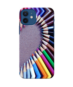 Color Pencil Half Heart Iphone 12 Back Cover