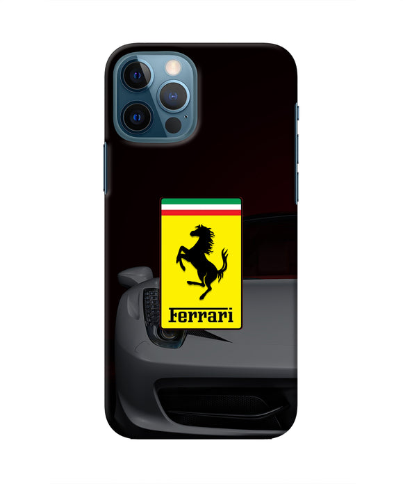 White Ferrari Iphone 12 Pro Real 4D Back Cover