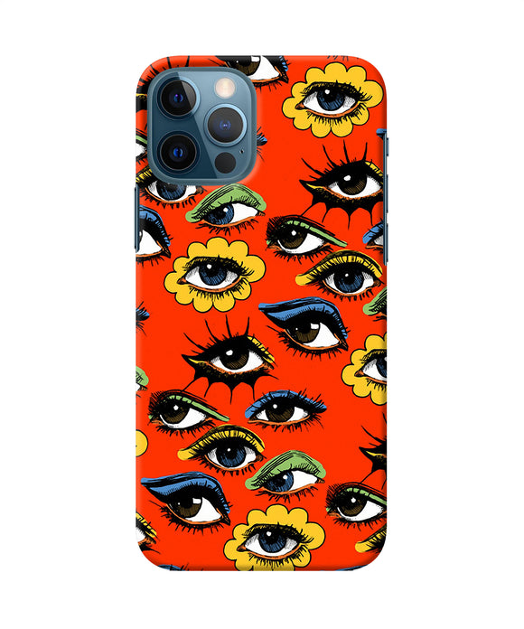 Abstract Eyes Pattern Iphone 12 Pro Back Cover