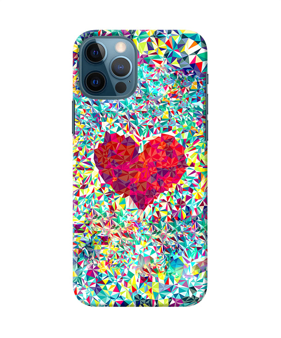 Red Heart Print Iphone 12 Pro Back Cover