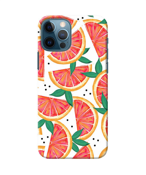 Abstract Orange Print Iphone 12 Pro Back Cover