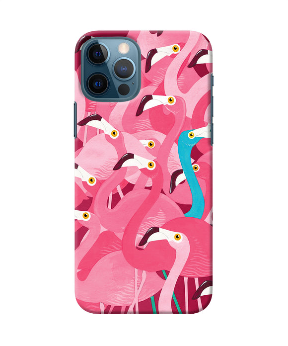 Abstract Sheer Bird Pink Print Iphone 12 Pro Back Cover