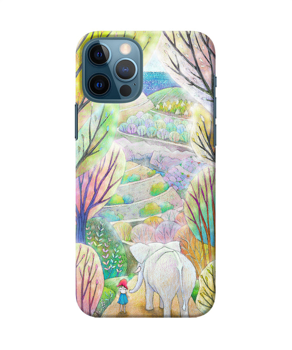 Natual Elephant Girl Iphone 12 Pro Back Cover