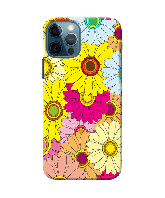 Abstract Colorful Flowers Iphone 12 Pro Back Cover