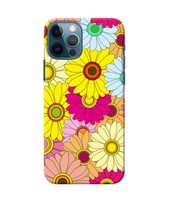 Abstract Colorful Flowers Iphone 12 Pro Back Cover