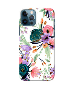 Abstract Flowers Print Iphone 12 Pro Back Cover