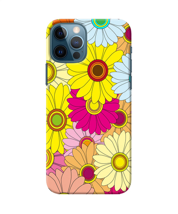 Abstract Colorful Flowers Iphone 12 Pro Back Cover