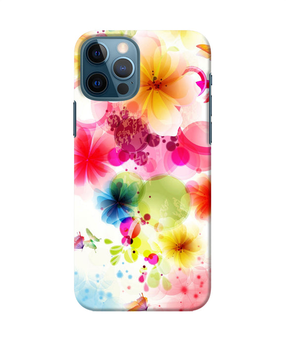 Flowers Print Iphone 12 Pro Back Cover